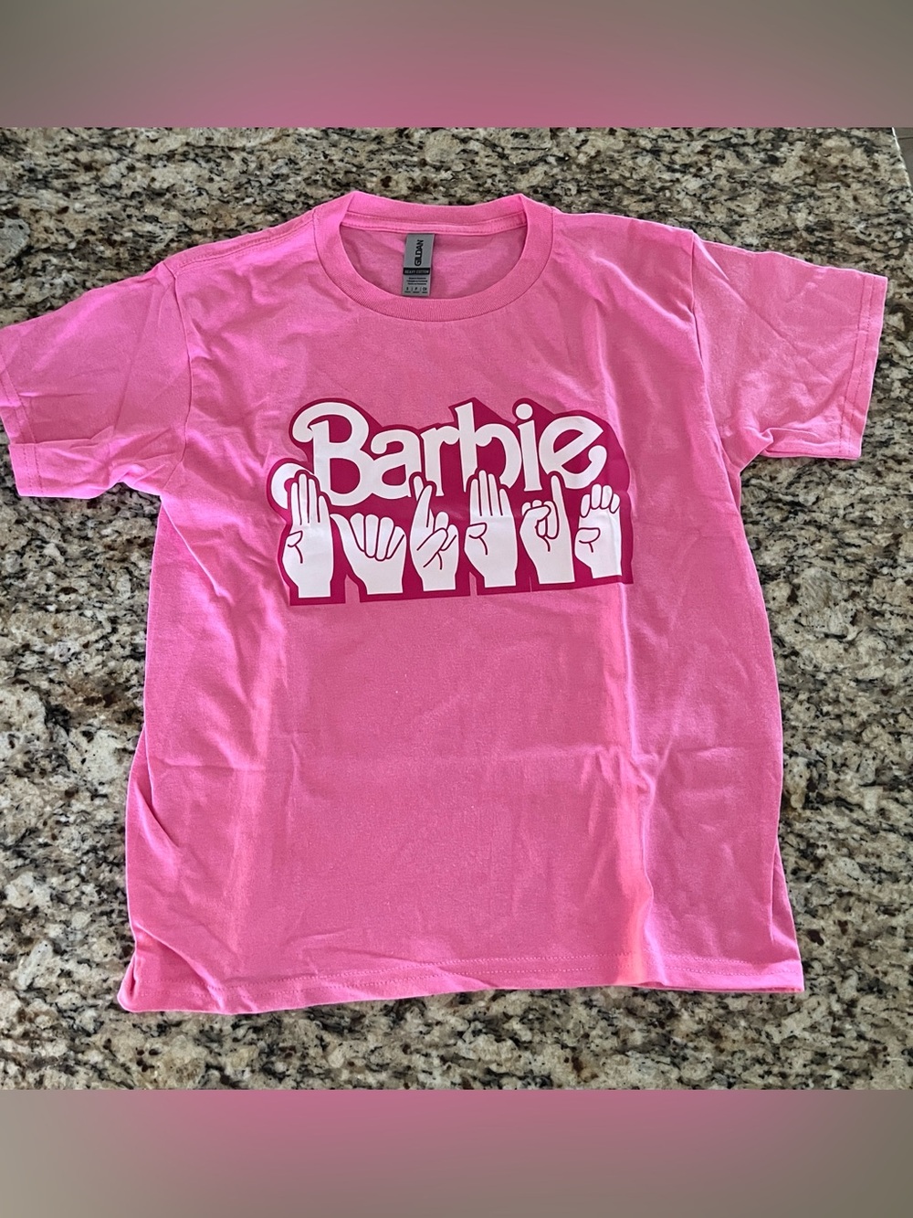 Barbie American Sign Language T-Shirt - Gildan - Brand New - Childs Small